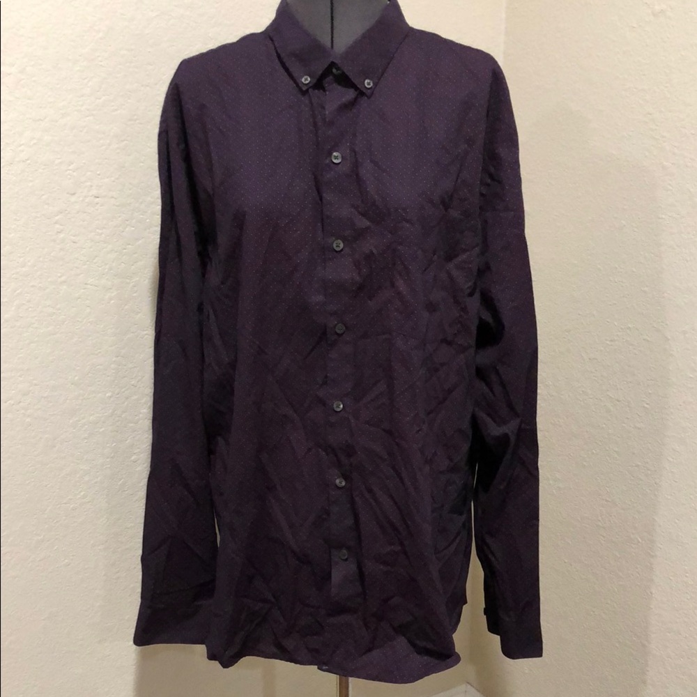 Can Heusen Men's Eggplant Purple Shirt
